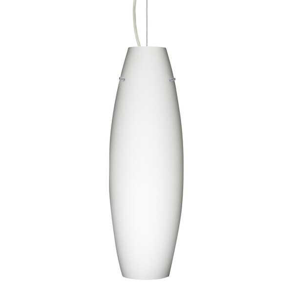 Besa Lighting Suzi 18 Cord Pendant, Opal Matte, Satin Nickel Finish, 1x11W LED 1KX-412707-LED-SN - main